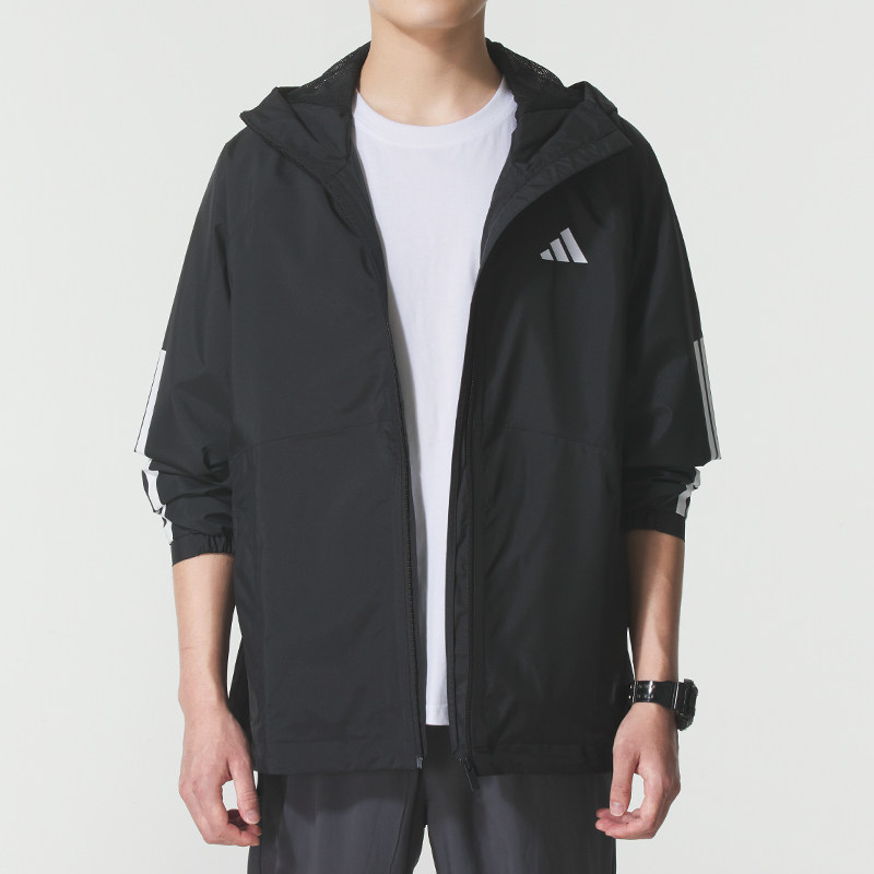 Adidas阿迪达斯梭织夹克男秋季新款三条纹运动服连帽休闲外套,运动服/休闲服装,运动茄克/外套,淘宝优惠券,粉丝福利购,淘宝优惠卷