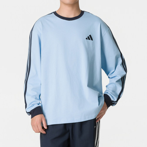 丨adidas阿迪达斯2026新款三条纹针织宽松长袖T恤 KU6446