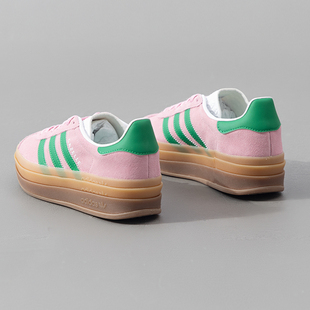 阿迪达斯三叶草厚底女鞋夏季新款女士运动GAZELLE德训鞋粉色T头鞋