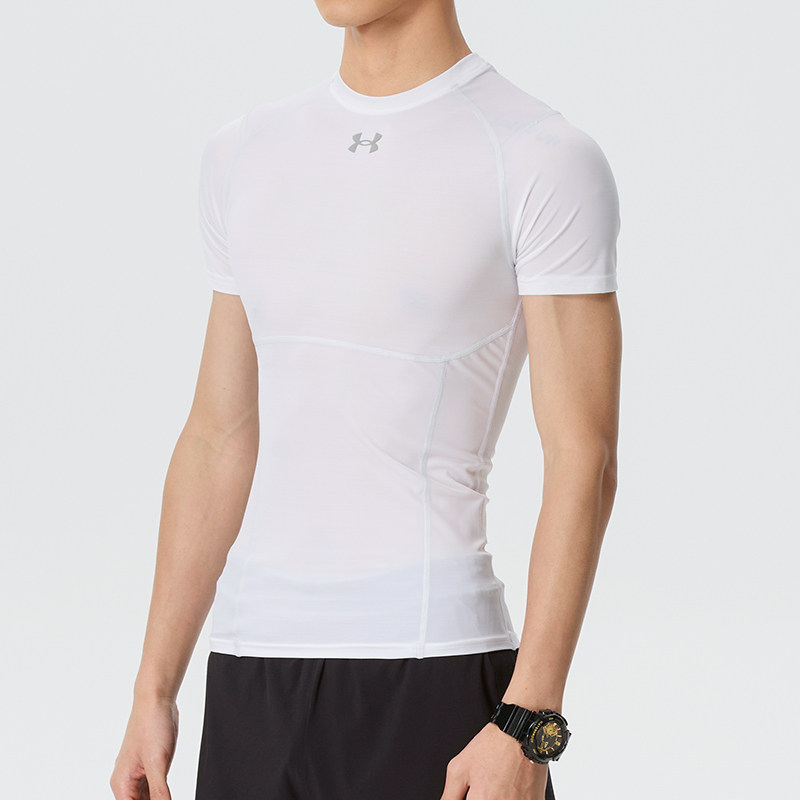 UA安德玛半截袖HeatGear Elite男子健身运动紧身衣短袖t恤6015382