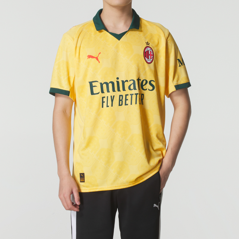 PUMA官方正品彪马短袖男装25秋冬新款运动服AC米兰球迷版球衣T恤