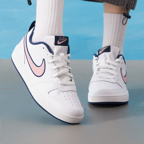 Nike耐克Court Borough女鞋冬新款白蓝粉低帮休闲板鞋 DB3090-100