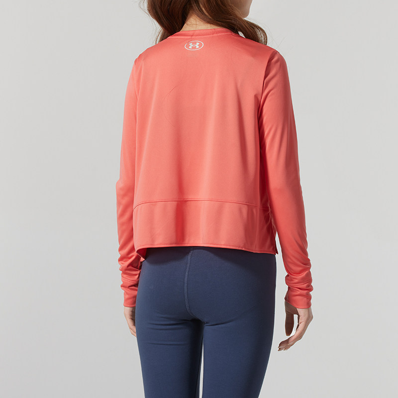 安德玛官方长袖T恤女秋季新款跑步打底套头衫休闲圆领运动服