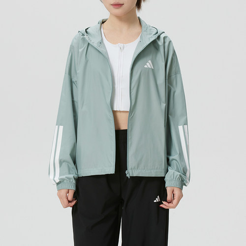 adidas阿迪达斯女梭织夹克外套26新款HYG WINDY连帽运动服KC7654