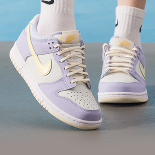 2025秋冬新品 运动休闲鞋 黄紫色DUNK 舒适大童鞋 子 LOW板鞋 耐克女鞋