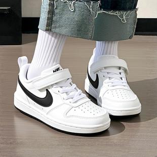 耐克男童女童官方正品魔术贴低帮板鞋白色休闲运动鞋小白鞋DV5457