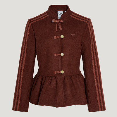 Adidas阿迪达斯三叶草新中式花苞毛呢外套新年款女修身夹克KR5069