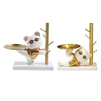 Animal Statue with Storage Tray Gift Table Centerpiece