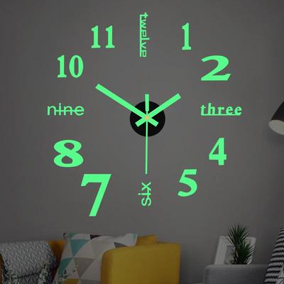 Creative Digital Wall Clock Sticker Watch Modern Design DIY
