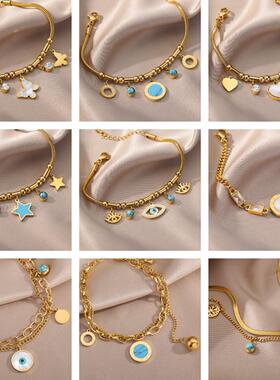 Vintage Stainless Steel Bracelet for Women Evil Eye Love