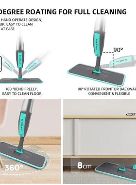 Magic Floor Cleaning Sweeper Brooms With Microfiber Pads 360
