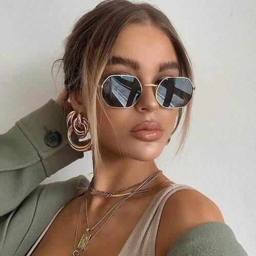 Fashion Small Frame Square Sunglasses Woman Brand Designer M