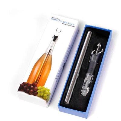 Stainless Steel Ice Wine Chiller Stick With Wine Pourer