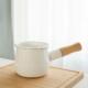 Style Handle Enamel Pan Japanese Wooden Milk With Coffee