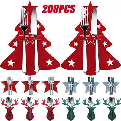 Christmas Cutlery Holder Knife and Fork Pocket Bag Cutlery C
