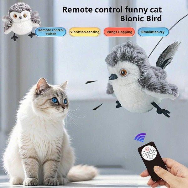 Flapping Bird Cat Toy Interactive Chirping Bird Catnip With
