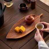 Leaf Fruit Shape Wooden Refreshment Tray Dessert Snack