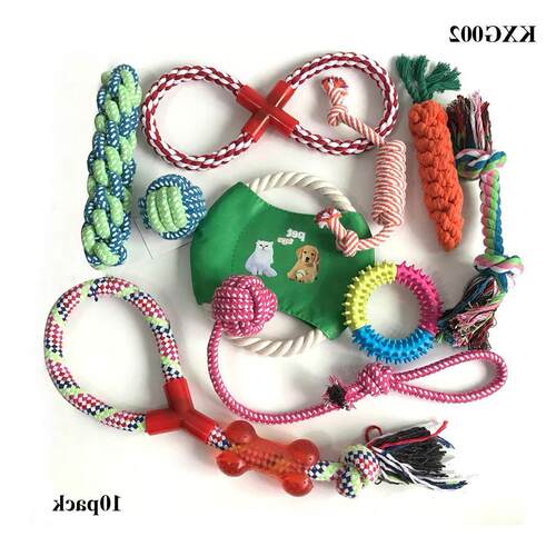 Dog toy set spot cotton rope chewing toy dog teething toys