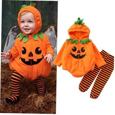 Setelan pakaian Halloween bayi, setelan pakaian lengan panja
