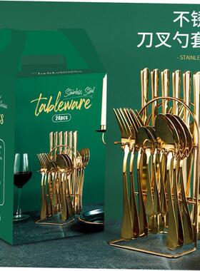 Gold Dinnerware Set Stainless Steel Cutlery Set Black Fork K