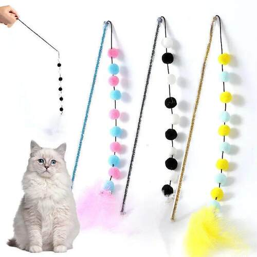 Feather Cat Toys Interactive for Cats Teasing Durable Kitten