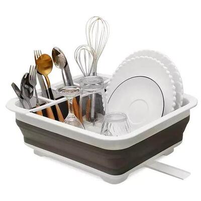 Foldable Dish Rack Drainer Portable Dry Dinnerware Organizer