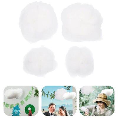 4 Pcs Faux Plants Indoor Simulated Cotton Cloud Decoration