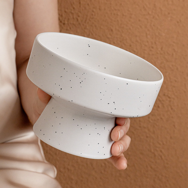 小悠家5英寸泼墨高脚果盘