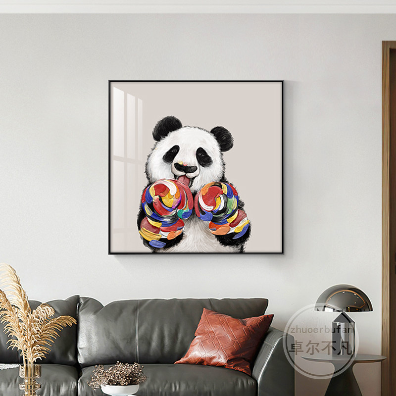 速发简约背厅客厅沙发猫景墙装饰画玄关轻奢挂画卧室床头熊餐壁画