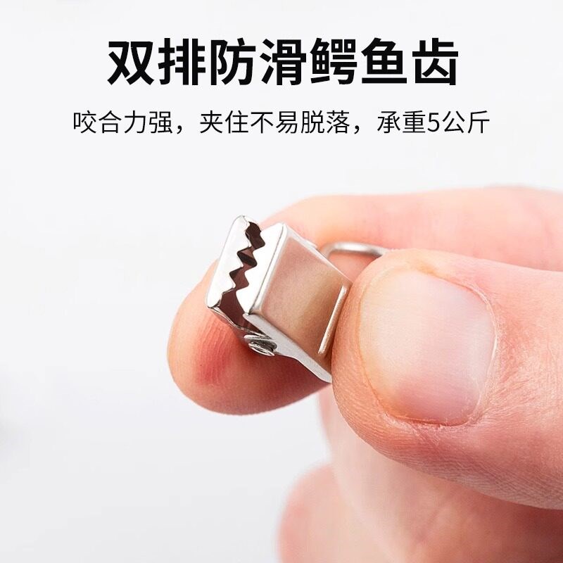 速发仓库物料卡夹子标识卡货架吊牌存料卡片小挂钩带齿办公金属铁