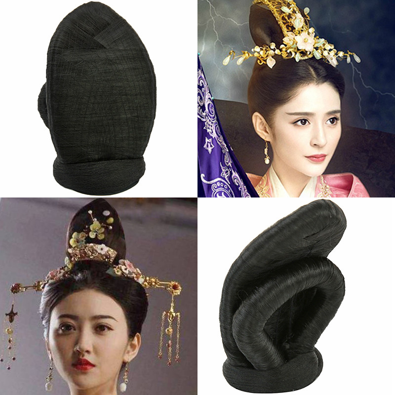 速发古装汉服假发出舞蹈汉服演髻假发套装大唐妃贵古风头饰假发发