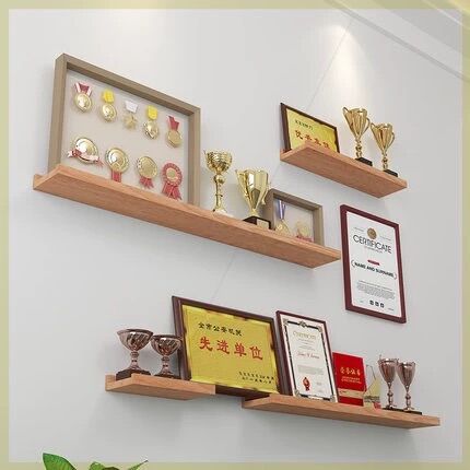 速发荣誉墙展示企公司实木奖字隔板一杯奖牌架业学校壁挂式置物架