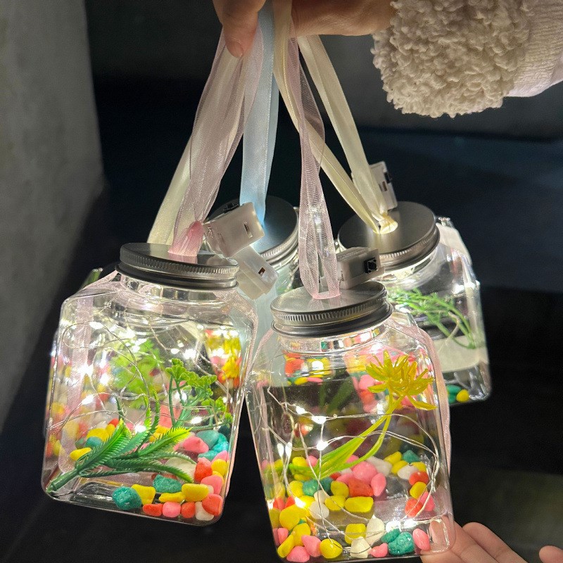 速发发光罐鱼鱼夜角星泡泡罐全套材料小五市摆摊塑料鱼瓶龟瓶