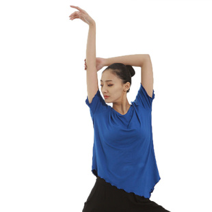 速发包款宽松舞服舞蹈练功服上衣斜角半袖课新集训服堂邮