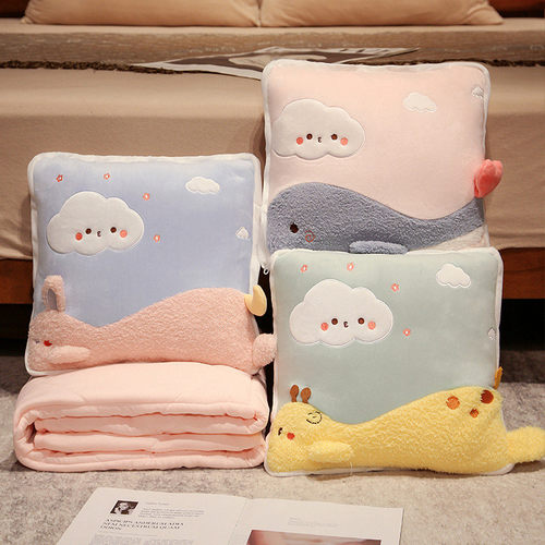 速发二合一抱枕冬子两用被天加厚新款车载枕头抱枕被汽觉睡车神器