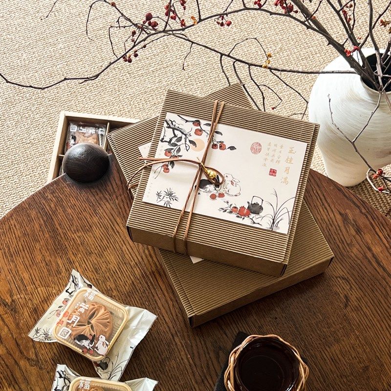 速发装024饼秋节中式月饼包2盒4粒蛋黄酥礼盒子烘焙6个广式糕点月