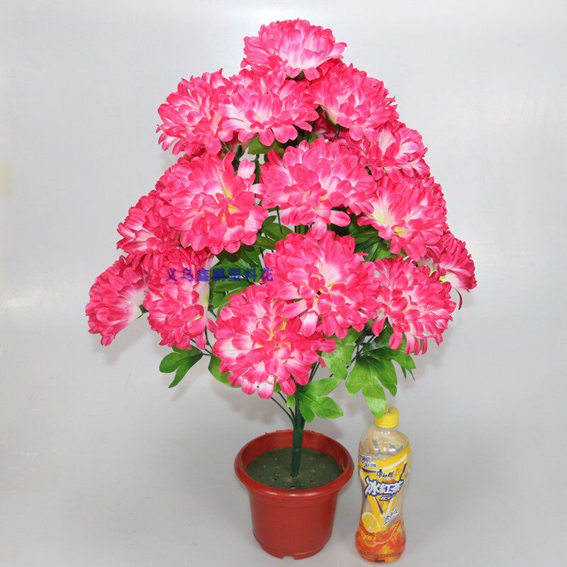 速发新款清明花扫墓菊花高枝把花祭祀仿真花墓地摆放上坟假菊花包