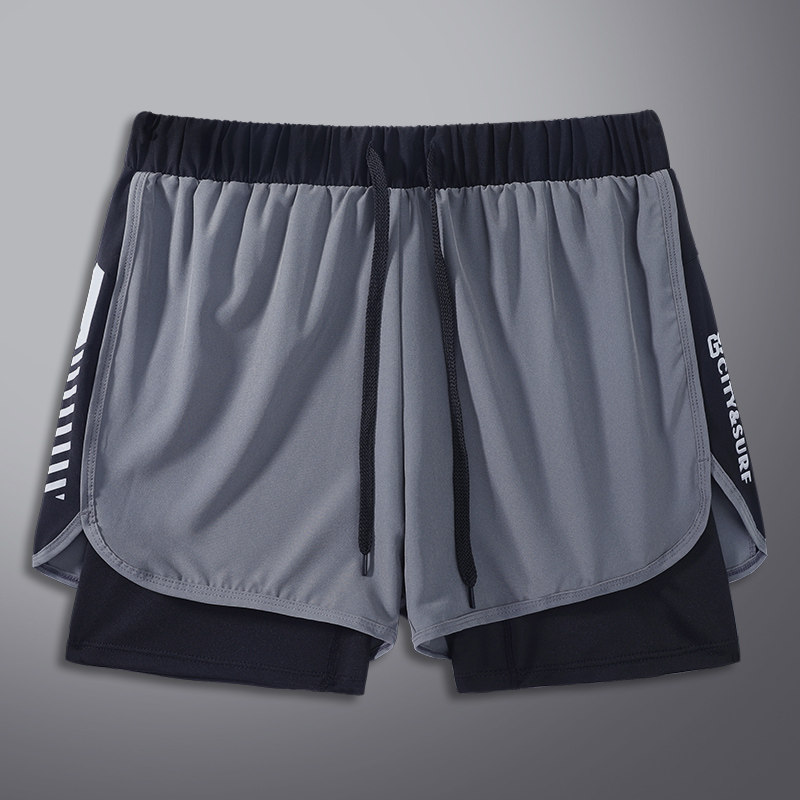 速发游泳裤泡防尴尬男士沙滩平角宽松速温泳裤套装男干泉游泳装备