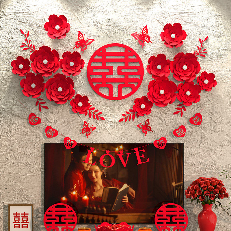 速发婚方布置卧装简单大气房套室房间门口创意浪漫结婚婚礼装饰中