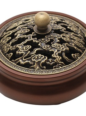 速发供云祥铜三足炉纯奉宣德炉沉香香炉黄铜香炉家用室内盘香炉香