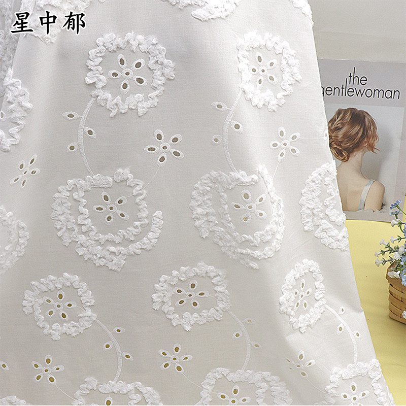 纯棉绣花面料童装睡衣服装辅料