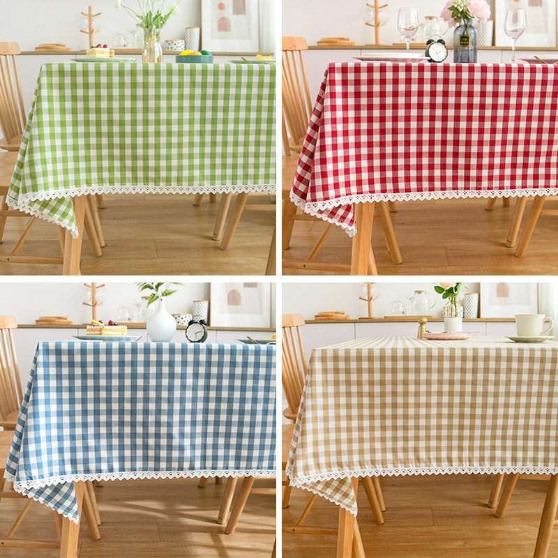 小清新格子桌布布艺定制桌布防尘防水防油免洗餐桌布幼儿园桌布罩,居家布艺,桌布,淘宝优惠券,粉丝福利购,淘宝优惠卷