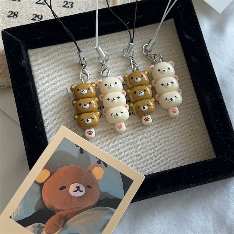 糖葫芦可爱轻松熊手机绳钥匙链