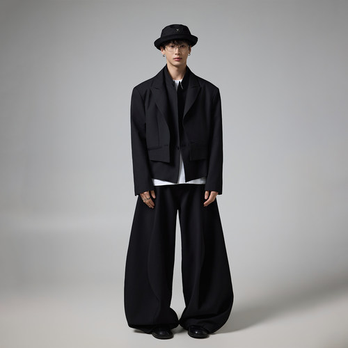 INSOMNIA假两件垫肩休闲西服外套