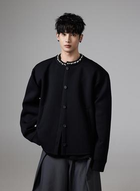 INSOMNIA失眠者小众珍珠点缀小香风短款宽松简约高级感卫衣外套男