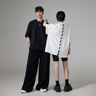 T恤男女 重磅原创设计感黑白龙骨宽松情侣短袖 INSOMNIA失眠者 夏季