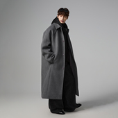 INSOMNIA失眠者 大衣外套风衣 立体剪裁落肩阔版 翻领羊毛混纺长款