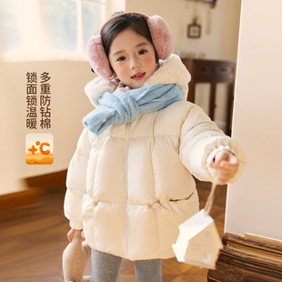 NORNOR女童双面穿棉服冬季新款保暖加厚好看三防儿童外套可拆帽子