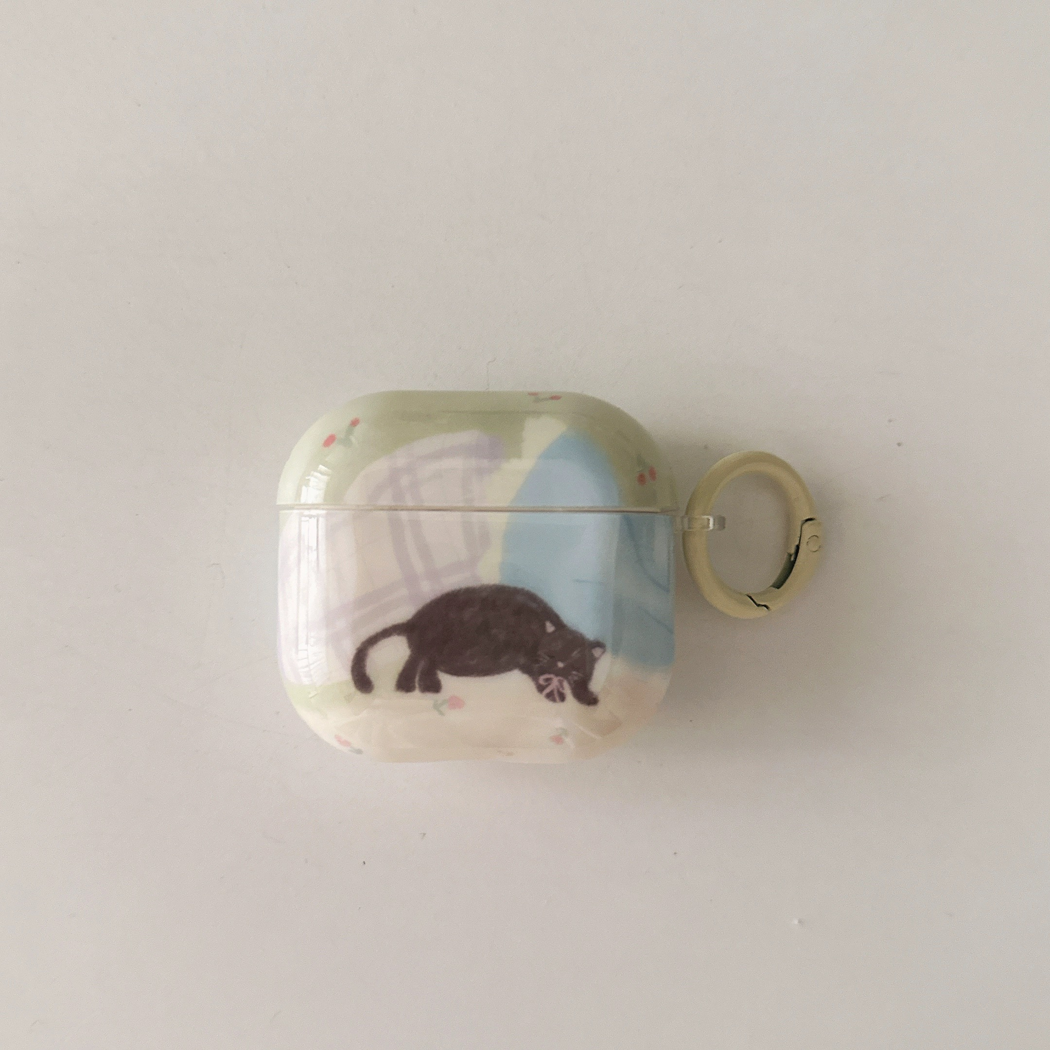 ins风可爱小众慵懒猫咪插画适用airpods4保护套苹果耳机保护壳airpodspro2代无线蓝牙耳机套airpods3软壳