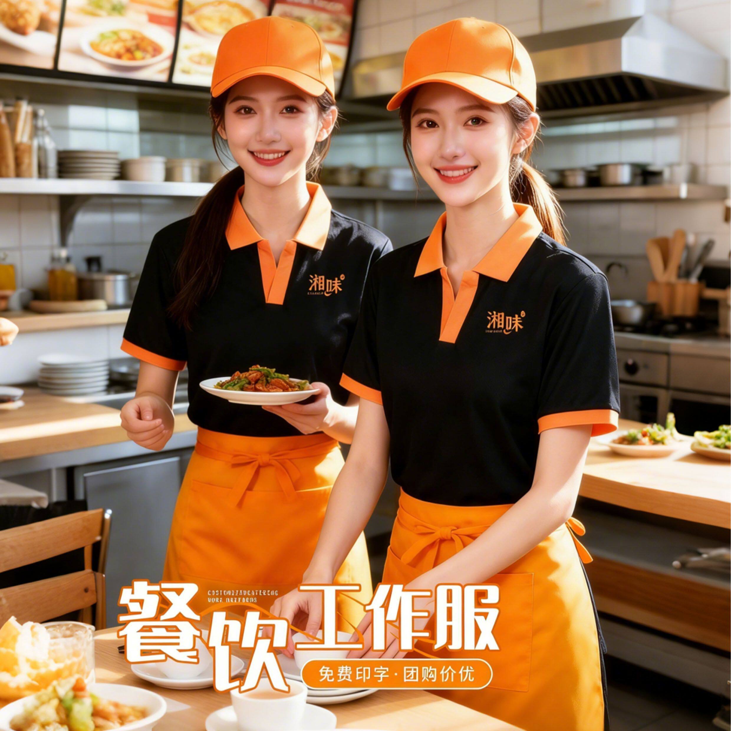 餐饮店员工作服短袖定制